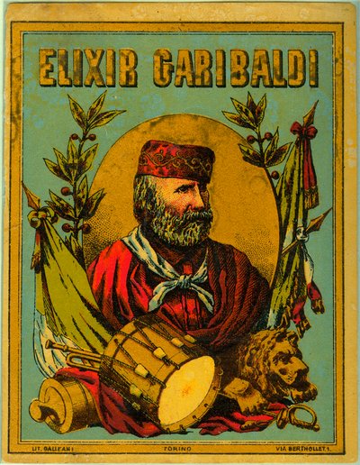 Reclame voor Elixir Garibaldi, met portret van de Italiaanse patriot door Anonymous Anonymous