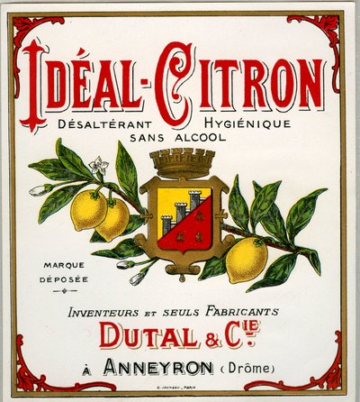 Reclame voor Franse citroendrank genaamd ideal-lemon (Chromolithografie) door Anonymous Anonymous