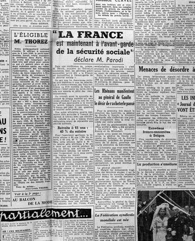 Artikel over sociale zekerheid: "Frankrijk loopt nu voorop in sociale zekerheid zegt meneer Parodi" 1945 door Anonymous Anonymous
