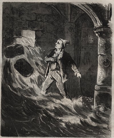 Poging tot ontsnapping uit de bagne van Toulon in de 19e eeuw. Gravure in 