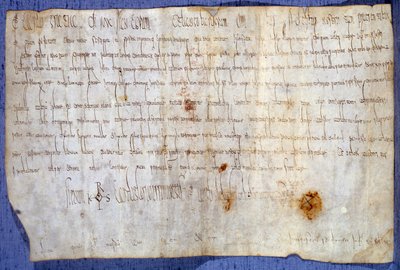 Handvest van koning Karel de Grote (742-814) die de abdij van Saint Germain des Pres vrijstelt van belasting op 27/03/779. Parijs, Nationaal Archief door Anonymous Anonymous