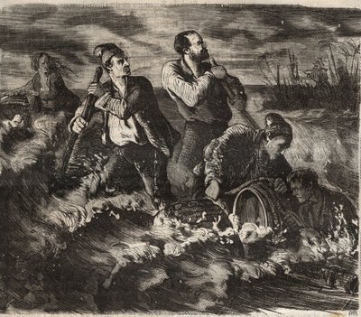 Ontsnapping uit de Bagne van Belle-Ile-en-Mer in de 19e eeuw. Gravure in Histoire des bagnes depuis leur création à nos jours (1877) door Pierre Zaccone. door Anonymous Anonymous