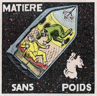 Ether (materiaal): materiaal zonder gewicht. Scène uit de roman van Jules Verne 