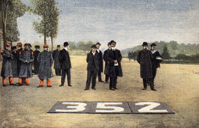Franse luchtvaart: Het spoor van luchtwegen. Gravure. Uit de krant 