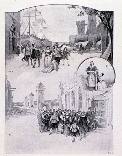 Illustratie voor de opera La cortigiana door Antonio Scontrino, gespeeld in Milaan in 1896 door Anonymous Anonymous