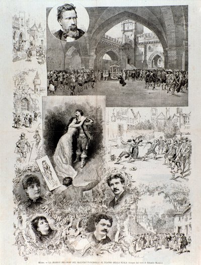 Illustraties voor Marion Delorme, opera door Ponchielli, in het Teatro alla Scala door Anonymous Anonymous