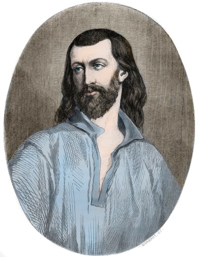 Loudun Bezittingen: URBAN GRANDIER, Priester van Loudun slachtoffer van onrecht - Affaire des possedes de Loudun (demonen van Loudun): portret van de Franse priester Urbain Grandier (1590-1634) - Gravure van 1863 in 