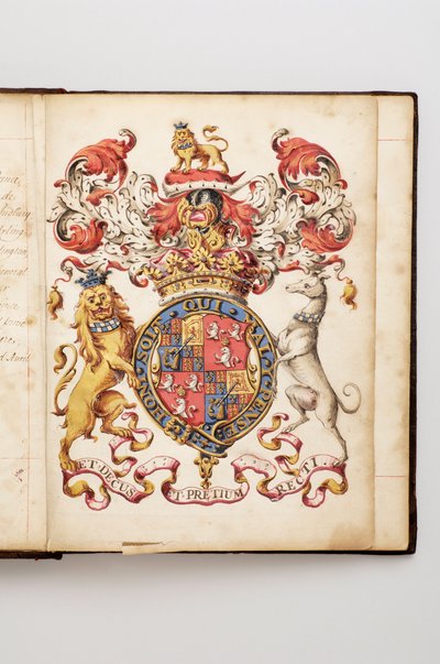 Orde van de Kousenband: Boek van Statuten dat toebehoorde aan Charles Fitzroy, Hertog van Grafton - Aquarel manuscript, begin 18e eeuw door Anonymous Anonymous