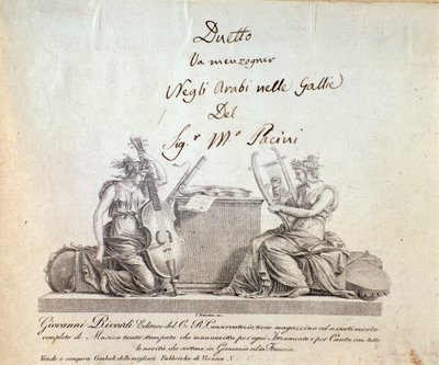 Pagina uit opera seria Gli arabi delle gallie door G Pacini door Anonymous Anonymous