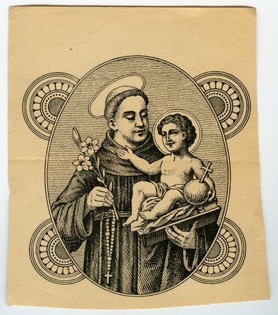 Vrome afbeelding: Sint Antonius van Padua (gravure) door Anonymous Anonymous