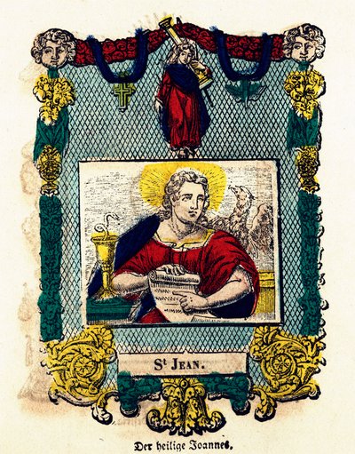 Vrome afbeelding: Sint Jan. Gravure uit de 19e eeuw door Anonymous Anonymous