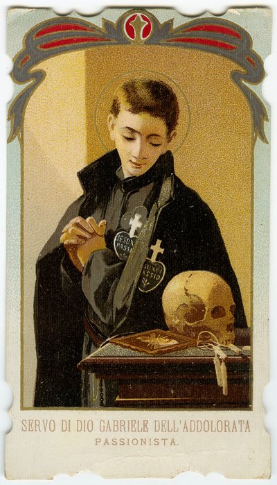 Vrome afbeelding: Sint Gabriël van Onze Lieve Vrouw van Smarten, Italiaanse Passionist student door Anonymous Anonymous