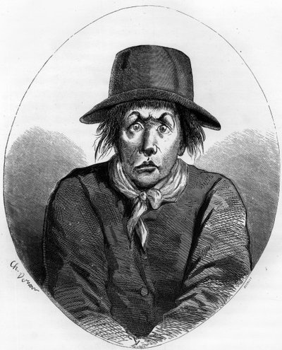 Portret van Antoine Simon (1736-1794) meester schoenmaker en Franse revolutionaire bewaker van Lodewijk XVII in de Tempel in 1793 - Gravure uit 1863 in 