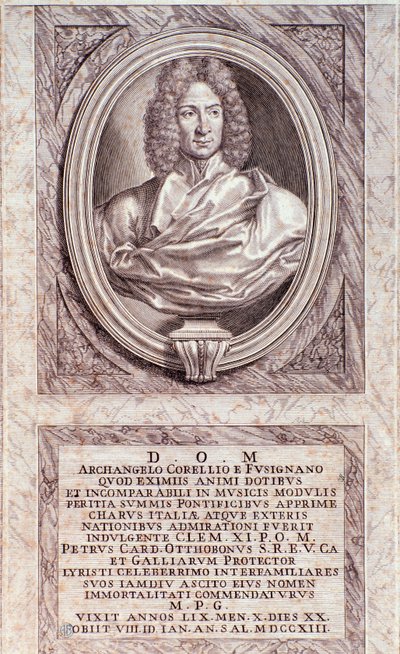 Portret van Arcangelo Corelli (1653-1713), Italiaanse componist en violist door Anonymous Anonymous