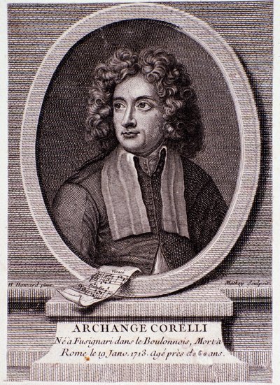 Portret van Arcangelo Corelli (gravure) door Anonymous Anonymous