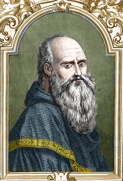 Portret van Bernardino de Scapis genaamd Bernardino Luini (1481-1532) Italiaanse schilder. Gravure uit 1859 in 