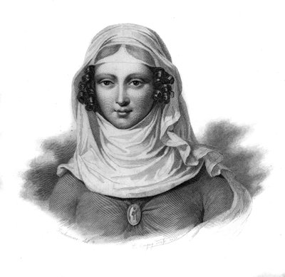 Portret van Clemence Isaure, Toulouse dame die in de 14e eeuw zou hebben geleefd in 