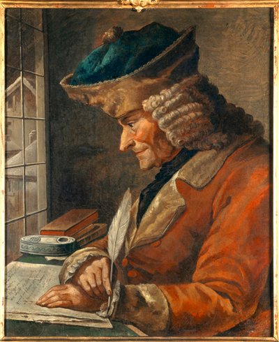 Portret van François Marie Arouet Voltaire (1694-1778) in zijn werkkamer door Anonymous Anonymous