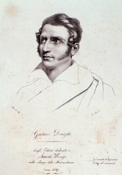 Portret van Gaetano Donizetti (gravure) door Anonymous Anonymous
