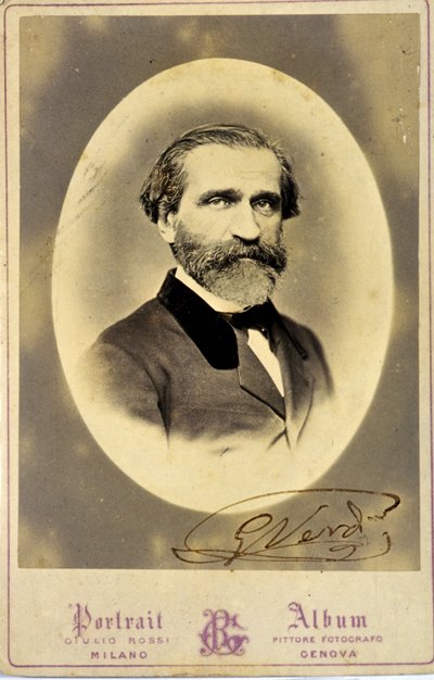 Portret van Giuseppe Verdi (1813-1901), Italiaanse componist. Circa 1850. Privécollectie. Milaan door Anonymous Anonymous