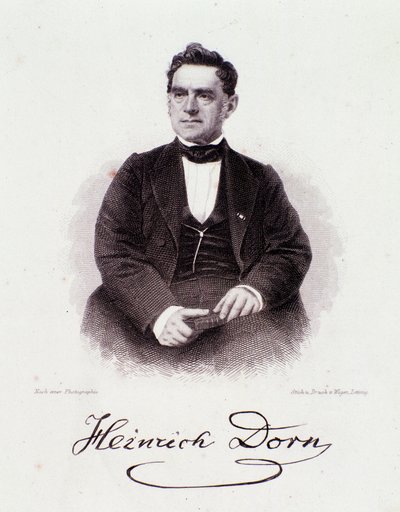 Portret van Heinrich Dorn (1804-1892), Duitse dirigent, componist en journalist door Anonymous Anonymous