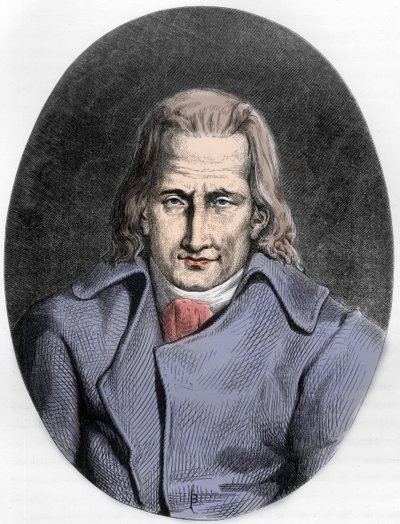 Portret van Jacques Cazotte, Franse auteur - Portret van Jacques Cazotte (1719-1792) - Gravure van 1863 in 
