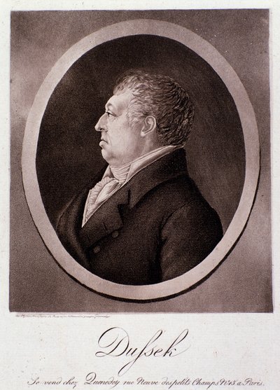 Portret van Jan Ladislav Dussek (gravure) door Anonymous Anonymous