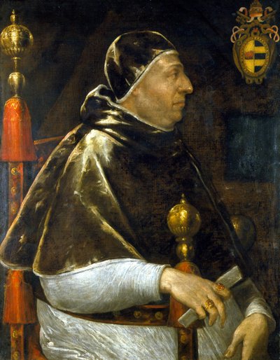 Portret van paus Alexander VI (Rodrigo Borgia 1431-1503). anoniem schilderij. Milaan. door Anonymous Anonymous