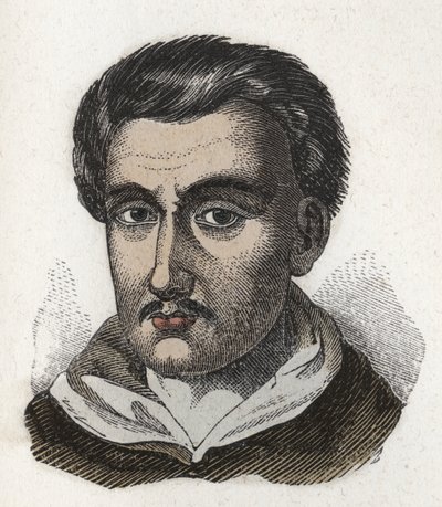 Portret van Tommaso Campanella (1568-1639), dominicaanse monnik en filosoof. Gravure. Privécollectie door Anonymous Anonymous