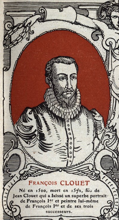 Portret van de Franse schilder Francois Clouet (1510-1572) Gravure uit 1914. door Anonymous Anonymous