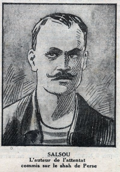 Portret van de anarchist Francois Salsou die de aanslag op de sjah van Perzië Muzaffar ad Din pleegde in Parijs op 2 augustus door Anonymous Anonymous