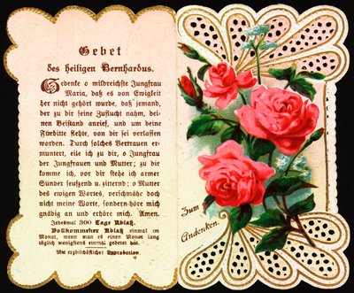 Gebed gericht aan Sint Bernardus Vrome afbeelding. Ansichtkaart. Begin 20e eeuw. Privécollectie door Anonymous Anonymous