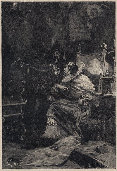 Rodrigo Borgia en Ascanio Maria Sforza Visconti (1455-1505) - gravure uit 