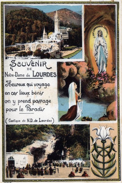 Souvenir ansichtkaart van Lourdes - Hautes Pyrenees rond 1900. door Anonymous Anonymous