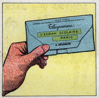 Telegraaf: Telegram. Anonieme illustratie uit 1925. Privécollectie. door Anonymous Anonymous