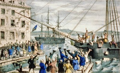 De Boston Tea Party: Theevernietiging in de haven van Boston door Anonymous Anonymous