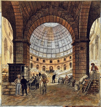 De Parijse Beurs door Deroy, Gravure van 1887 in 