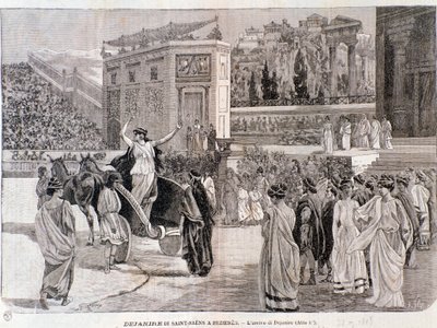 De aankomst van Deianira, uit het stuk Dejanira door Camille Saint-Saens, opgevoerd in de arena van Beziers in 1898 door Anonymous Anonymous