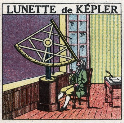 De eerste optische instrumenten: astronomische kijker door Johannes Kepler (1571-1630) uitgevonden rond 1615 door Anonymous Anonymous