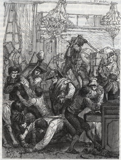 Diefstal van de meubelbewaker (huidig Hotel de la Marine, Place de la Concorde) - Diefstal in de week van 11 tot 17 september 1792 door een bende onder leiding van Paul Miette, van een deel van de diamanten, in het hotel du Garde-Meuble de la Couronne, Par door Anonymous Anonymous