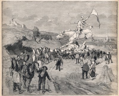 Transport van het standbeeld van Jeanne d