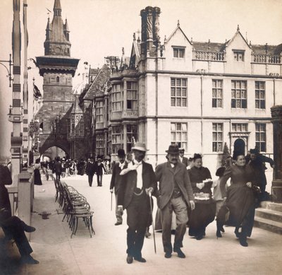 Wereldtentoonstelling van 1900 - Exposition Universelle de 1900 in Parijs: La rue des Nations - privécollectie door Anonymous Anonymous