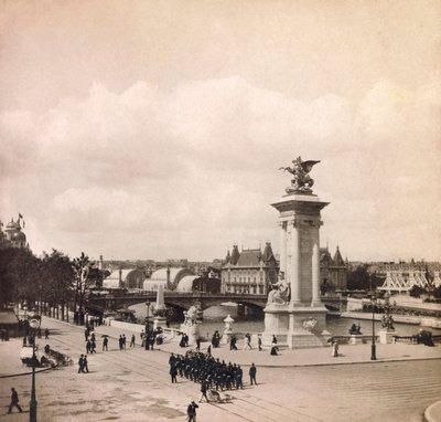 Wereldtentoonstelling van 1900 in Parijs: Pyloon van de brug Alexandre III door Anonymous Anonymous