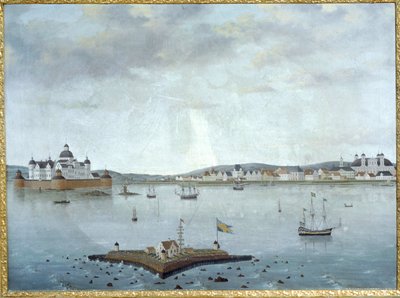 Gezicht op Kalmar met het kasteel van Kalmar, Zweden ... (aquarel) door Anonymous Anonymous