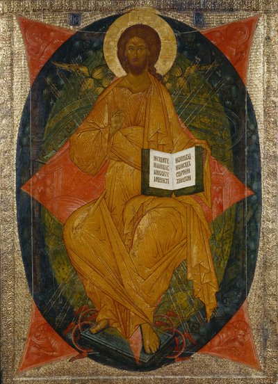 Christus in Majesteit Uit de Deesis-reeks door Anonymous Russian icon painter