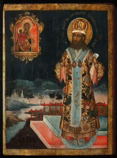 Sint Dimitry, Metropoliet van Rostov, 1771 door Anonymous Russian icon painter