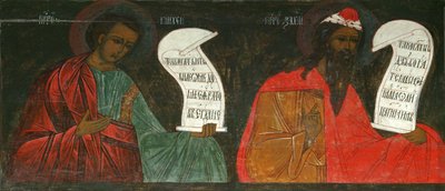 De profeten Micha en Zacharia, 16e eeuw door Anonymous Russian icon painter