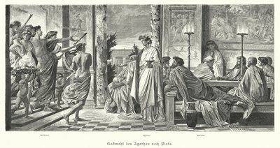 Banket van Agathon en Plato, Oud-Griekenland door Anselm Feuerbach
