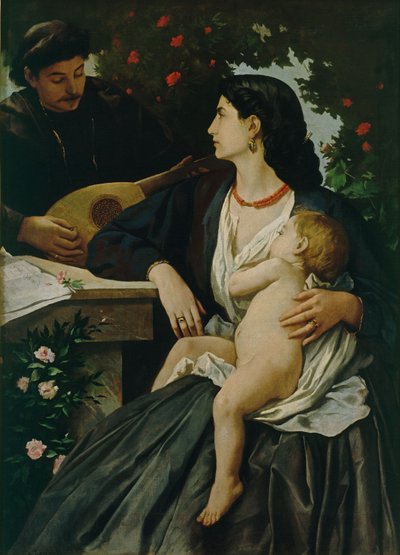 Mandolinespeler door Anselm Feuerbach