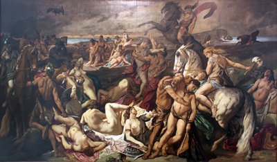 De strijd van de amazones (tweede versie) door Anselm Feuerbach